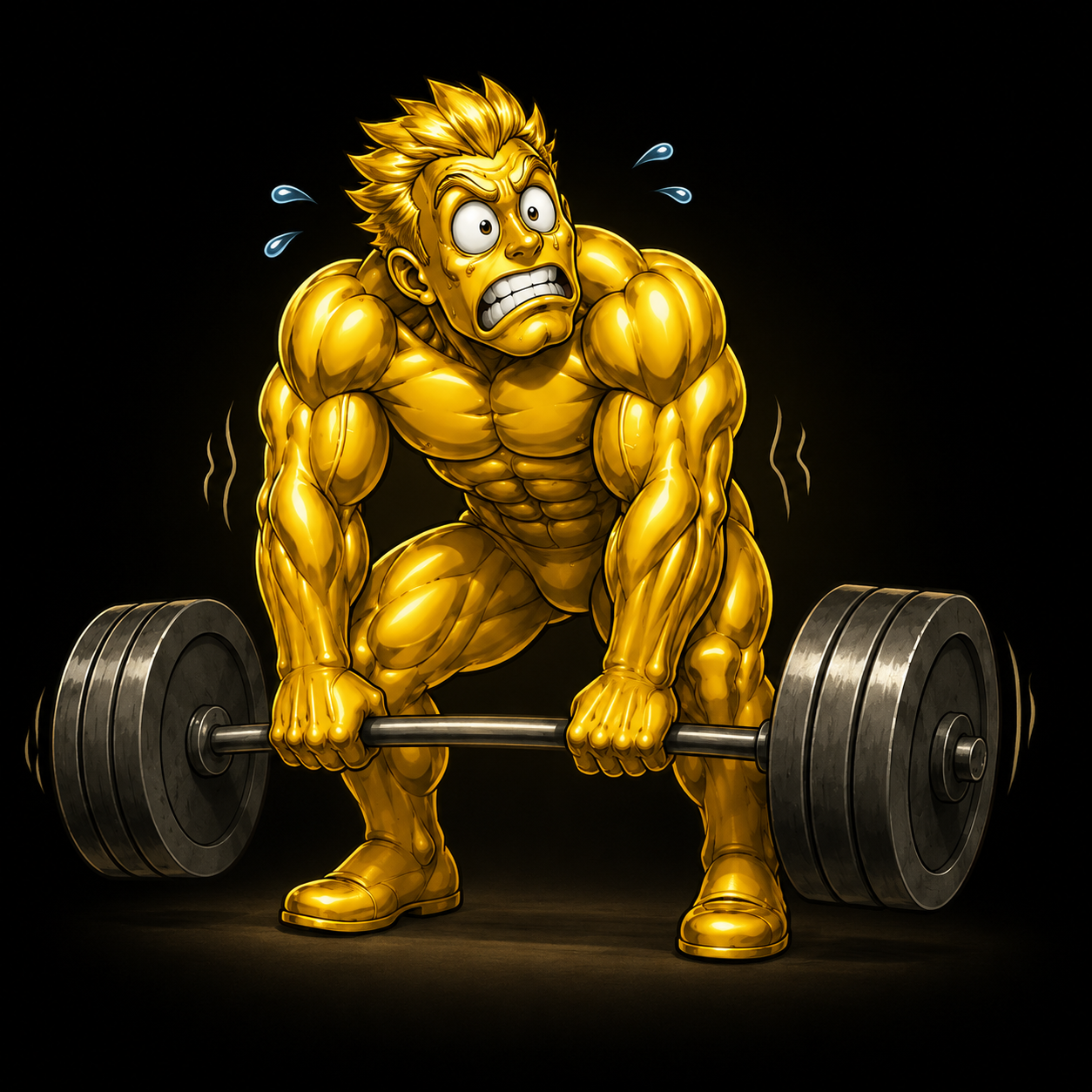 Titan mascot lifting a barbell — chapter 01 lore panel